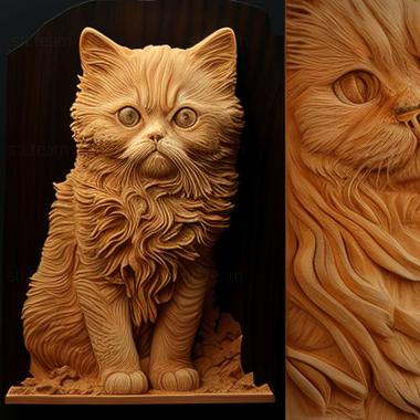 3D model Selkirk Rex cat (STL)